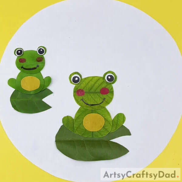 Making Another Frog Sitting On Lotus Leaf- Designing a leaf frog pond setting with youngsters.