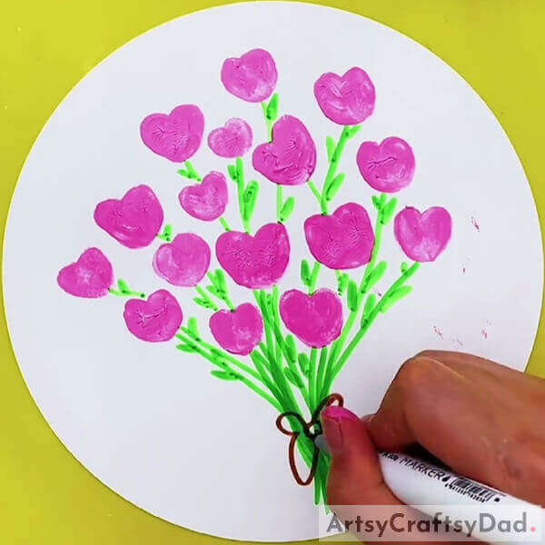 Making Bouquet - Crafting a Heart Flowers Bouquet using Fingerprints - Tutorial