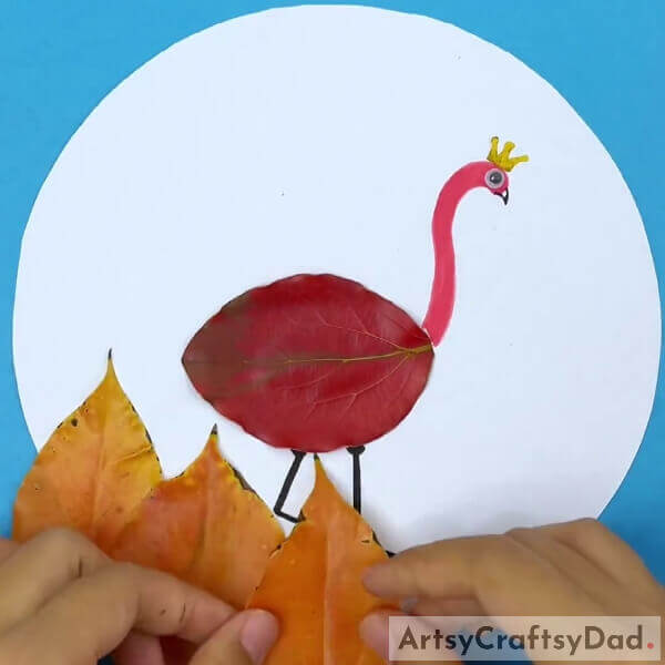 Making Bushes Beneath The Ostrich - Tutorial for Crafting a Leaf Ostrich with Kids