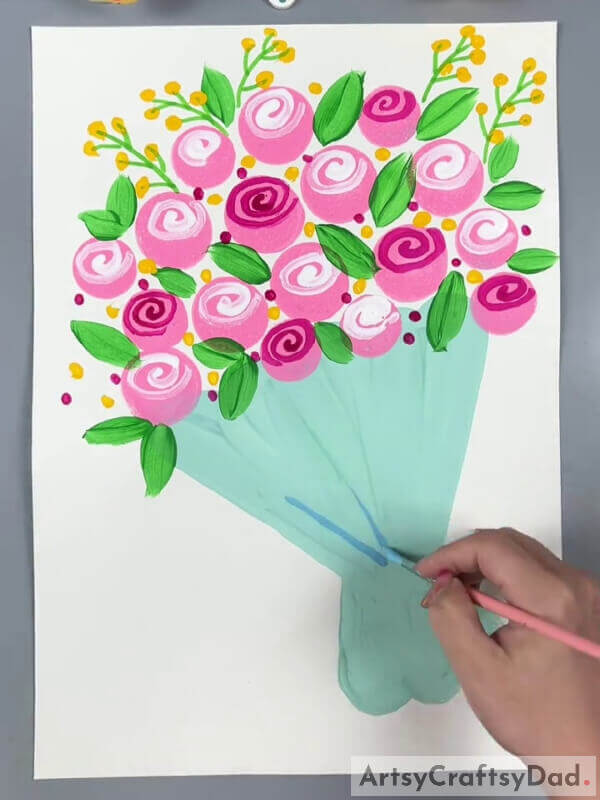 Making Dotted Flowers- Guide for Kids to Craft a Rose Bouquet Stamp Artwork