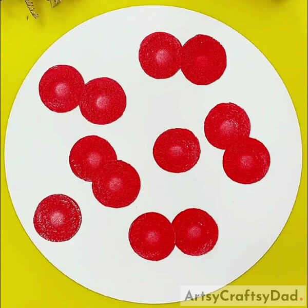 Making More Cherries - Learn the steps for creating a stamp painting of cherries on a tree branch 