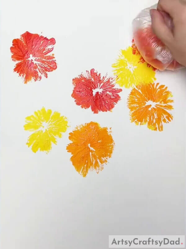 Making More Stamped Flowers- A Guide to Creating Polythene Paintings with Flowers for Beginners 