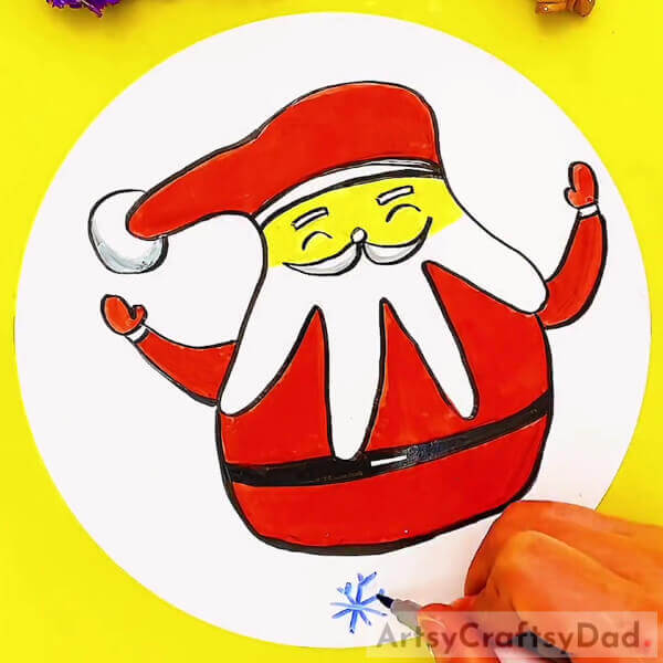 Making Snowflakes- Teaching Kids to Draw Santa with a Hand Outline