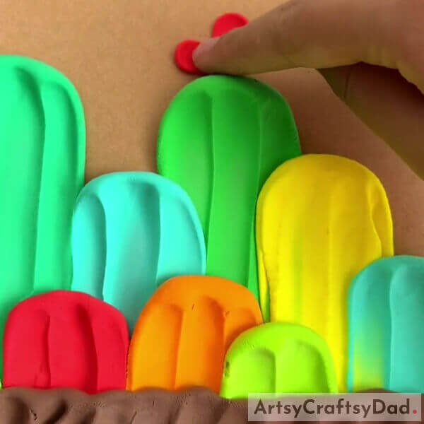Making The Cactus Flowers- Great Colorful Clay Cacti Making Tutorial For Children 