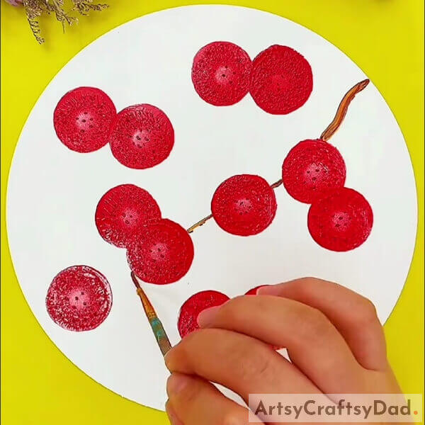 Making The Tree Branch - A tutorial on how to craft a stamp painting of cherries on a tree limb 