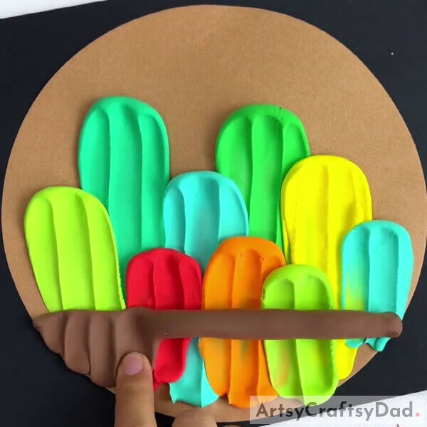 Making the Ground- Superb Bright Clay Cactus Crafting Guide For Kids 