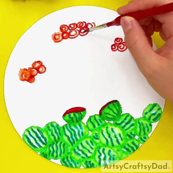 Painting Over The Clouds - A tutorial to teach you how to make a watermelon ant sketch pen painting