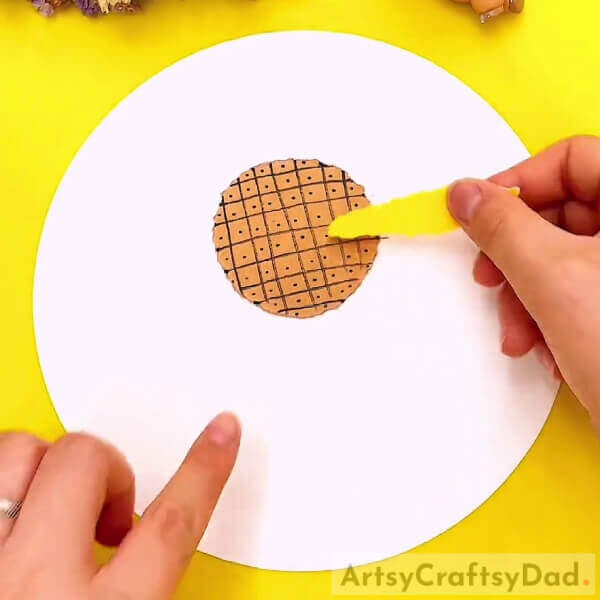 Pasting A Sunflower Petal- A Tutorial on How to Create a Sunflower Paper Tearing Project