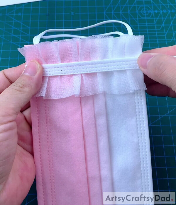 Pasting Thick Piece Of The Mask With Our Pouch- Follow this guide to create a pouch for a surgical mask. 