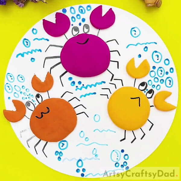 This Is The Final Look Of Your Clay Crabs Underwater Craft! - Crafting an Underwater Picture with Clay for the Youngsters 