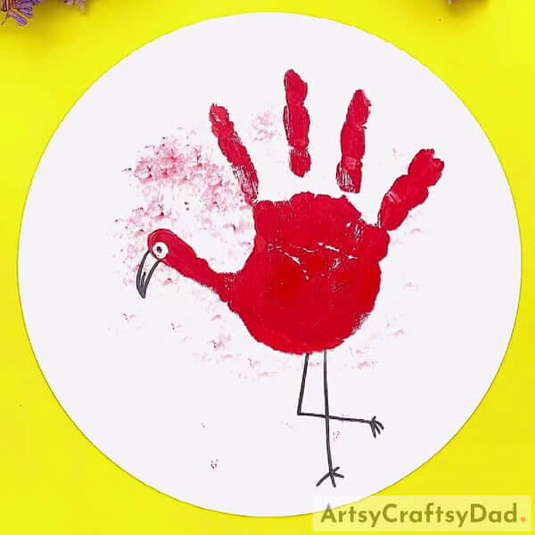 This Is The Final Look Of Your Crane Artwork! - Discover the Basics of Handprint Crane Painting for Beginners