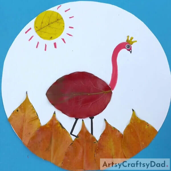 This Is the Final Look Of Your Leaf Ostrich Craft! - Making Leaf Ostriches with Kids - Instructions