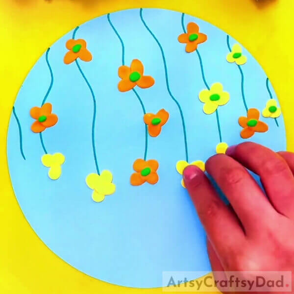 Adding Details to the Flowers - Fantastic Flower Climber Clay Craft For Kids
