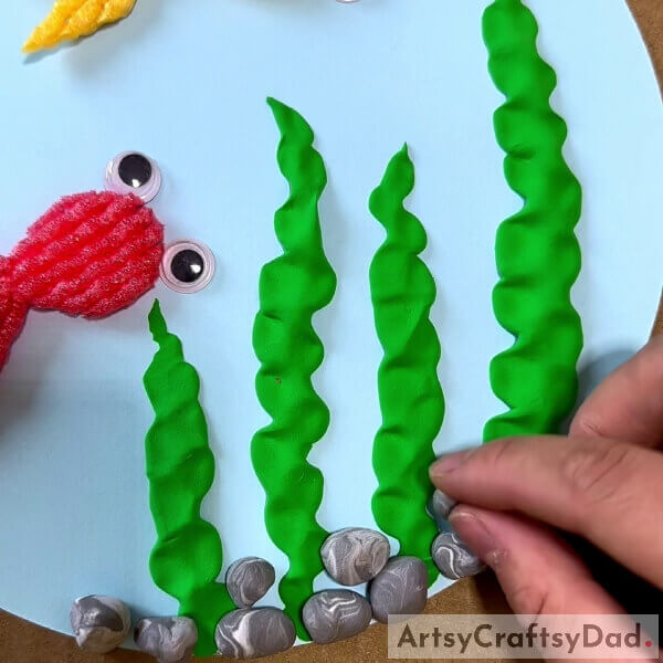 Adding Some Pebbles To The Craft- Fruit Foam & Clay Crafting Tutorial with an Underwater Vibe