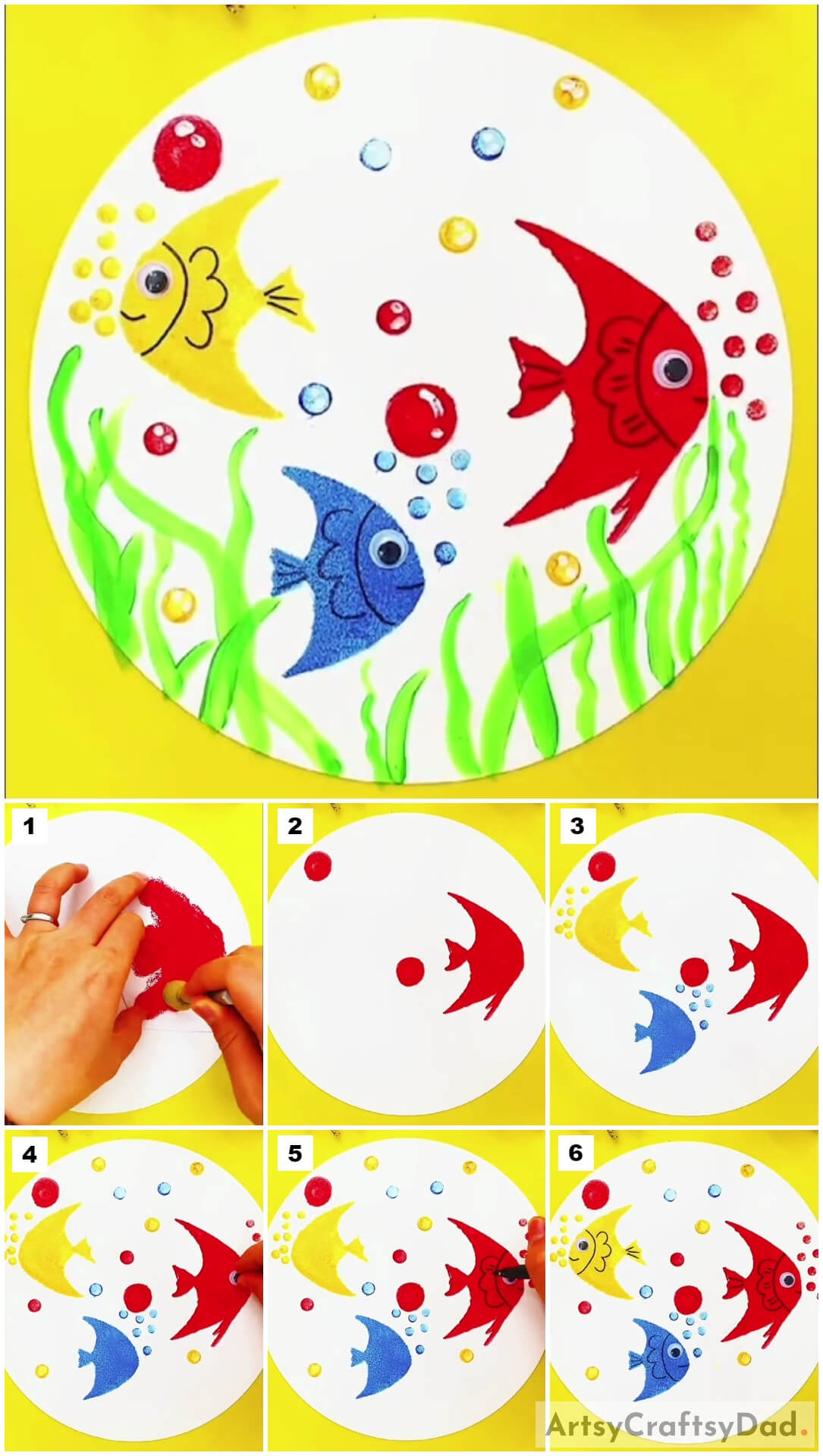 Angelfish Underwater: Paper Stencil & Stamp Painting Tutorial