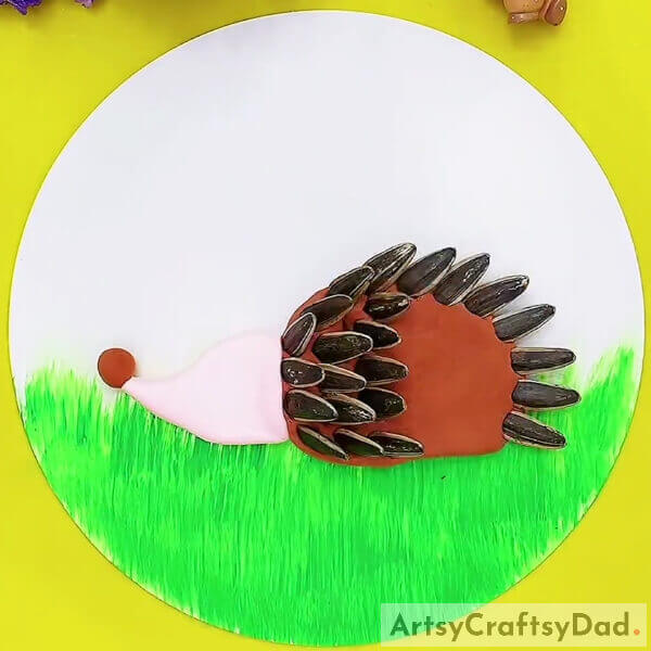 Arranging The Sunflower Seeds - Step-by-Step Guide to Making a Hedgehog from Sunflower Seeds & Clay