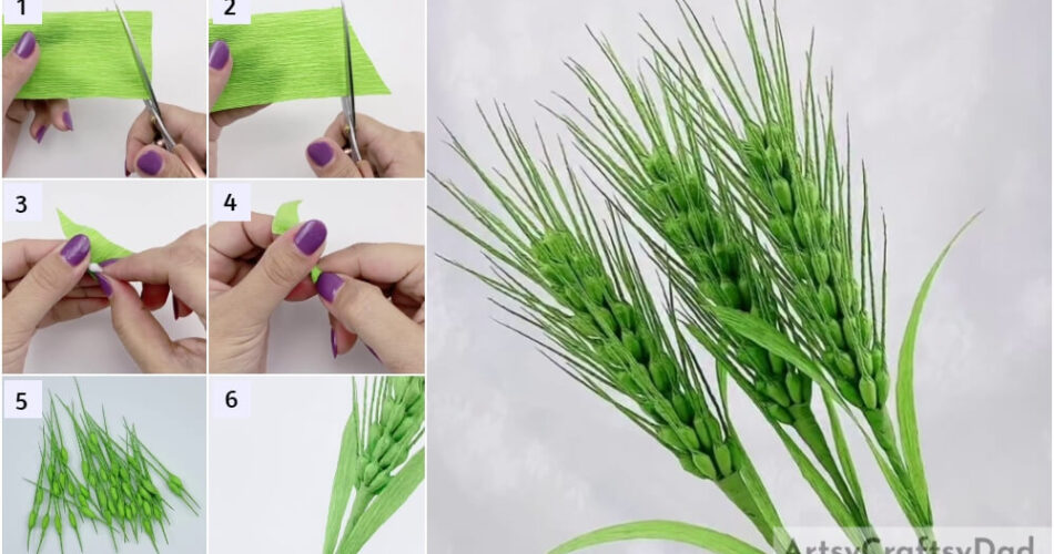Artificial Raw Wheat: Crepe Paper Craft Tutorial