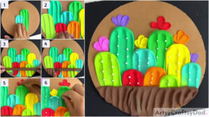 Awesome Colorful Clay Cactuses Craft Tutorial For KIds