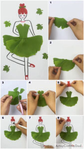 Beautiful Girl In Leaf Dress Craft Tutorial For Kids