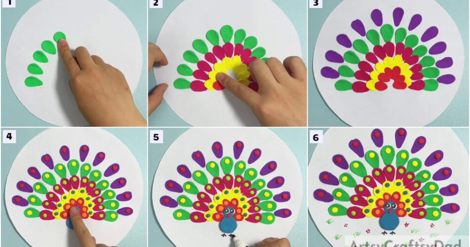 Beautiful Peacock: Colorful Clay Craft Tutorial