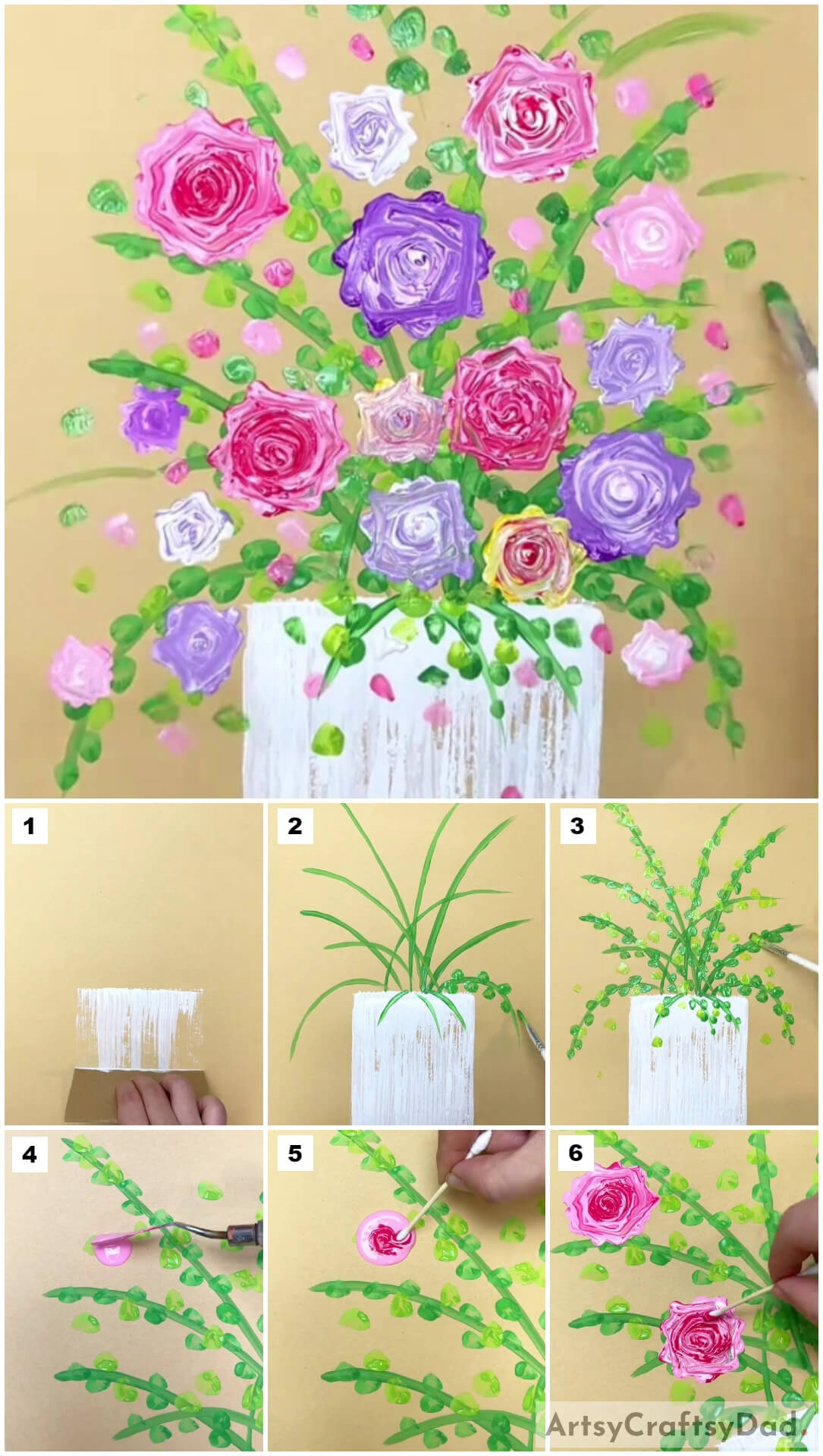  Beautiful Rose Vase: Easy Hacks Painting Tutorial For Kids