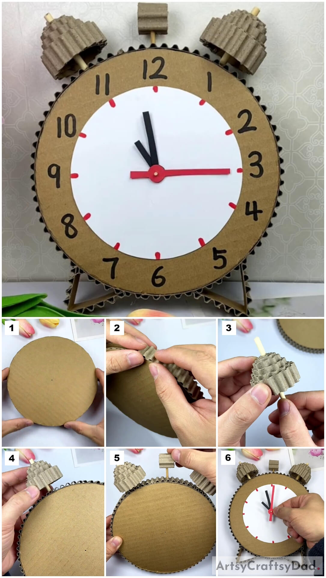 Cardboard Alarm Clock Model Craft Tutorial For Kids