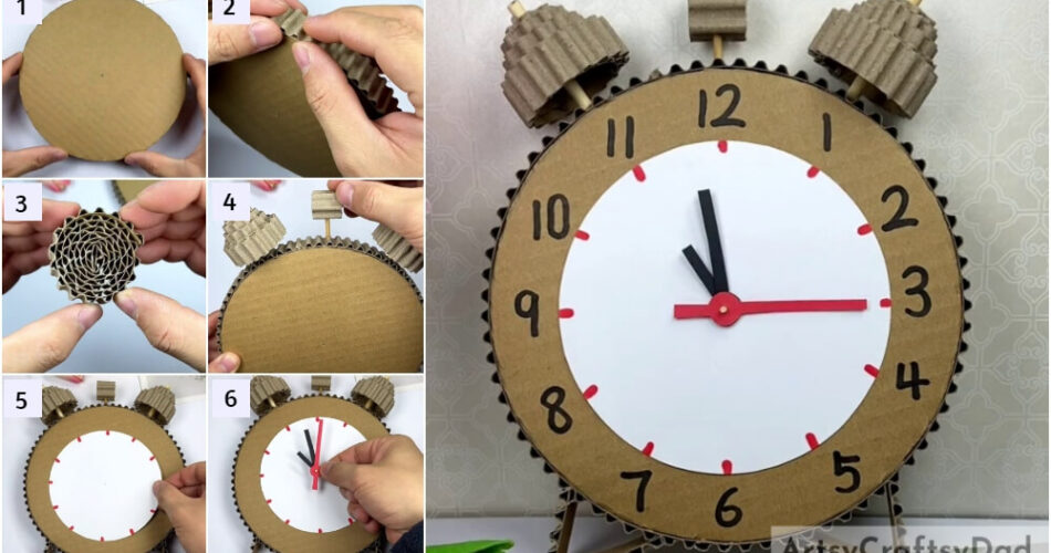 Cardboard Alarm Clock Model Craft Tutorial For Kids