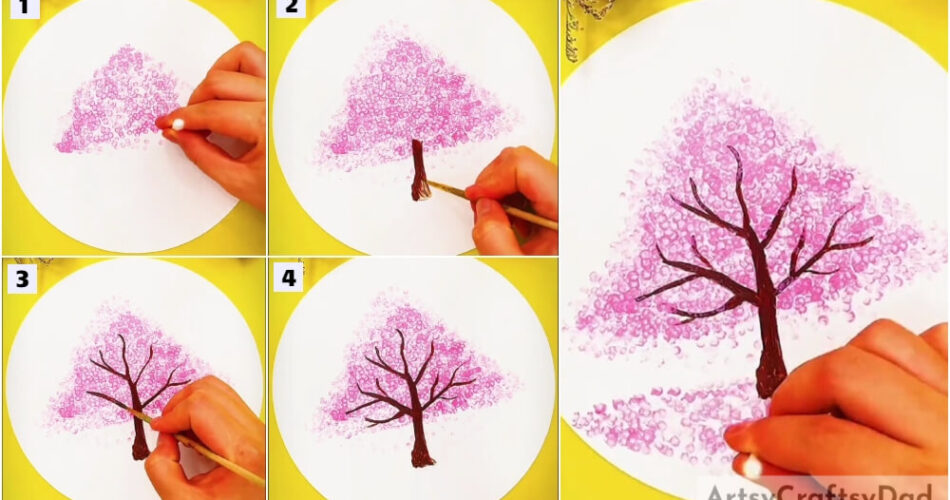 Cherry Blossom: Cotton Bud Painting Tutorial