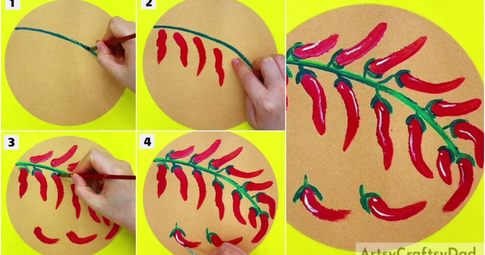 Chilies Painting: Realistic Art Tutorial For Kids