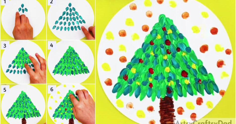 Christmas Tree: Finger Painting Tutorial For Kids