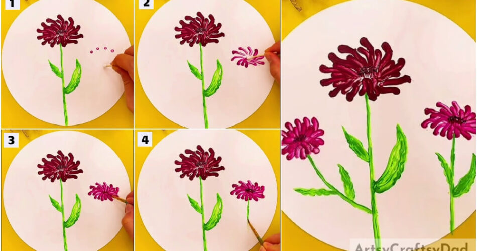 Chrysanthemum Flower Easy Painting Tutorial