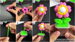 Clay Flower Pot Model Craft Tutorial For Kids