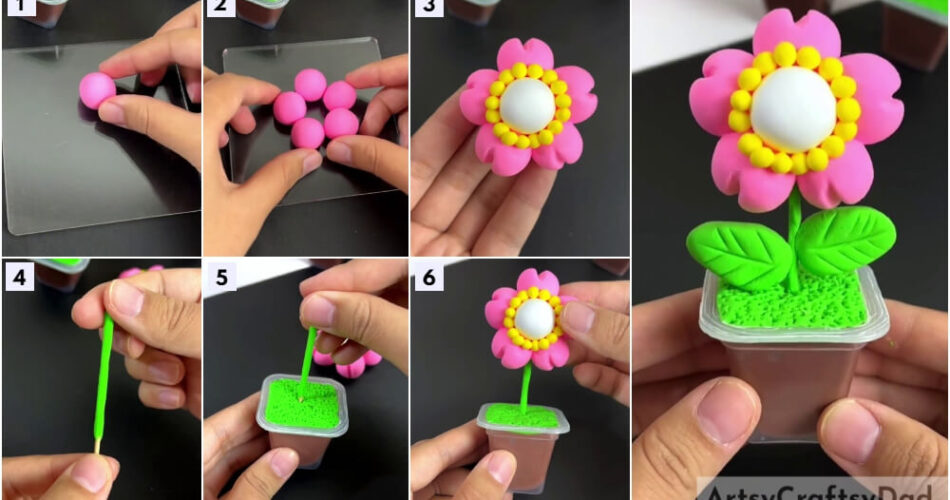 Clay Flower Pot Model Craft Tutorial For Kids