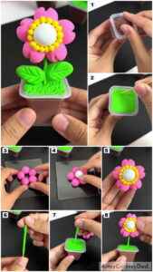Clay Flower Pot Model Craft Tutorial For Kids