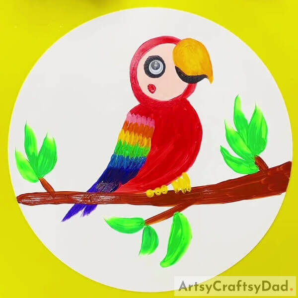 Colorful Parrot Painting Tutorial - For Beginners- Instructions on how to produce a beautiful parrot painting