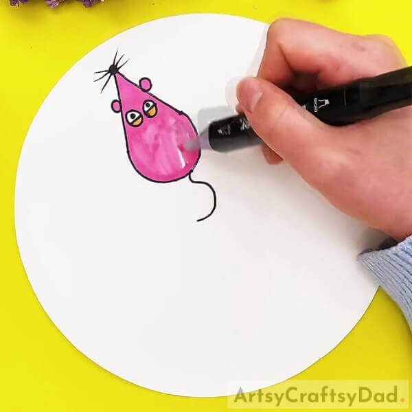 Coloring The Mouse - Great Colorful Mice Drawing Tutorial For Kids