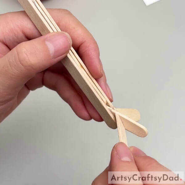Completing Making The Elevator- Tutorial for crafting a model plane out of popsicle sticks