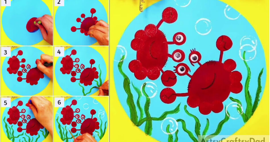 Crabs Underwater: Stamp Painting Tutorial