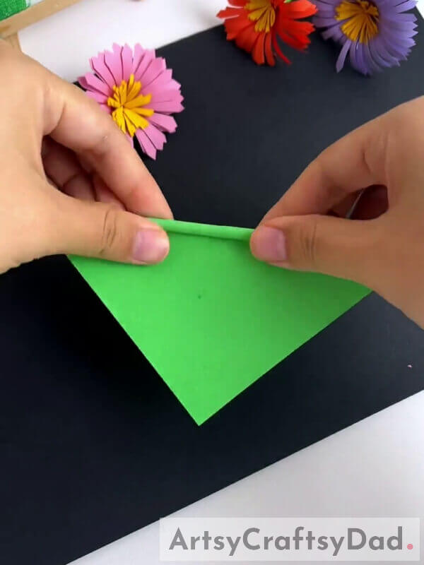 Creating A Flower Stalk Using Green Color Craft Paper- Learn how to Fabricate Artificial Blooms with a Blade