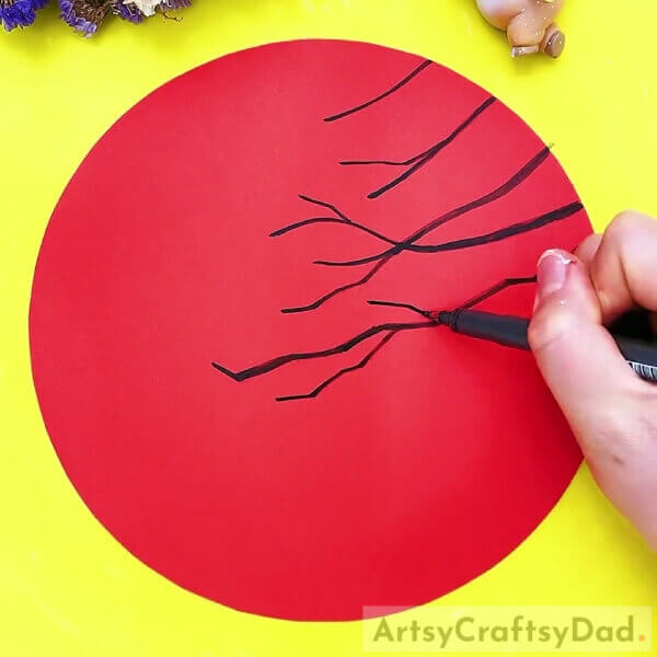 Cutting Red Cardstock Paper Into Circle Shape- Simple Steps to Paint a Lovely Rose Vase: A Guide For Youngsters