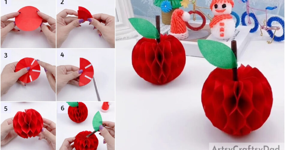 Designer Apple Paper Craft Tutorial For Kids