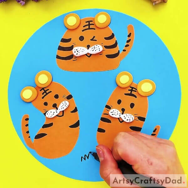 Detailing The Background- Exploring the Basics of Making a Charming Tiger Paper Figure with Children