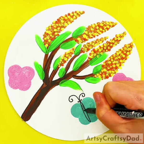 Detailing The Butterflies- Guide for making a Mimosa Art Piece