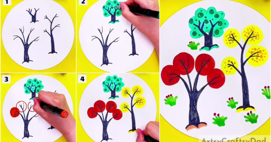 Different Types Of Tree Drawing Tutorial For Beginners