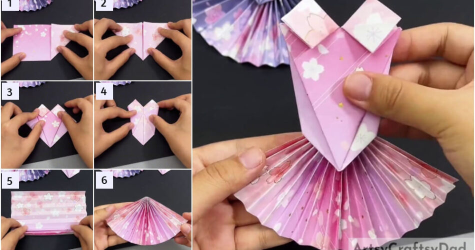 DIY Origami Paper Designer Frock Craft Tutorial