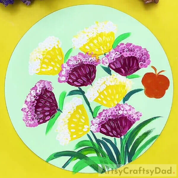 Drawing Butterfly - Great Colorful Flowers Bunch Painting For Beginners 