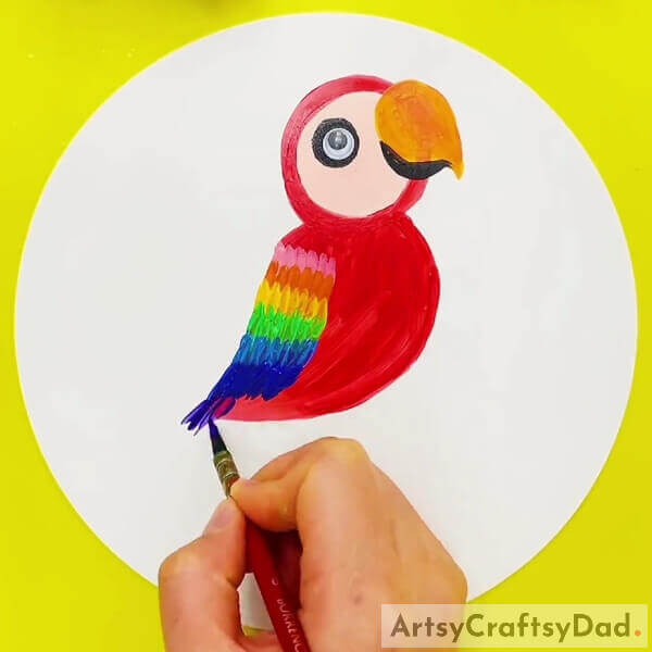 Drawing Feathers Of The Parrot- How to create a colorful parrot painting 