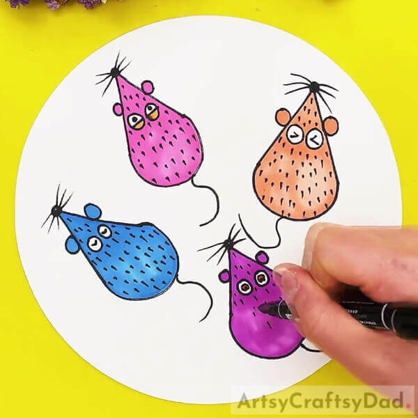 Drawing More Mice - Simple Drawing Tutorial of Colorful Mice For Kids
