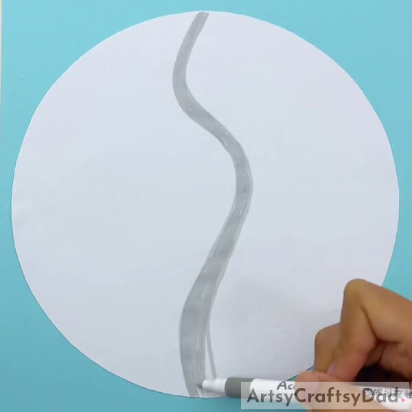 Drawing Road In The Middle Of Our Craft Paper- Step-by-step guide to making paper ripping art in a woodland.