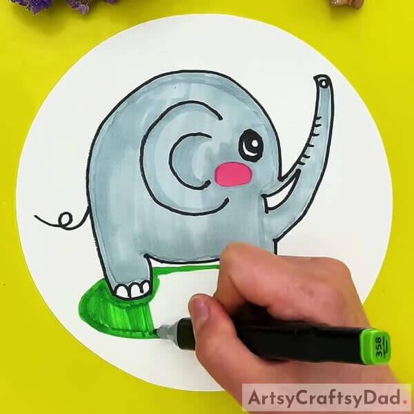 Drawing The Background- A Tutorial for Kids on How to Represent an Elephant Using Hand Gestures